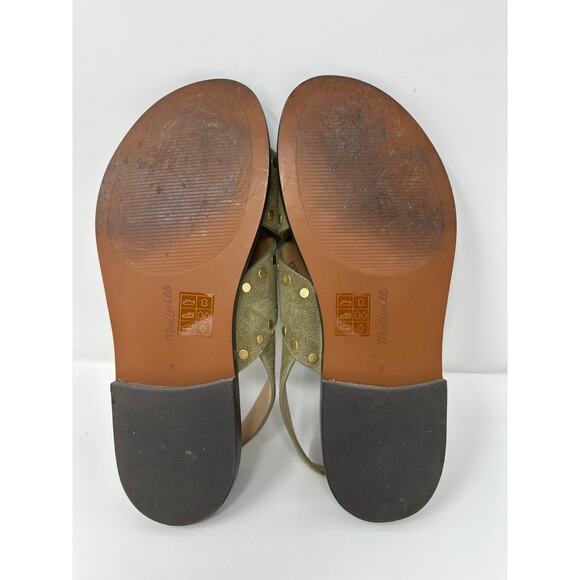 Madewell Women’s Olive Green The Tuley Crossover Studded Slingback Sandal size 8 - Picture 5 of 7